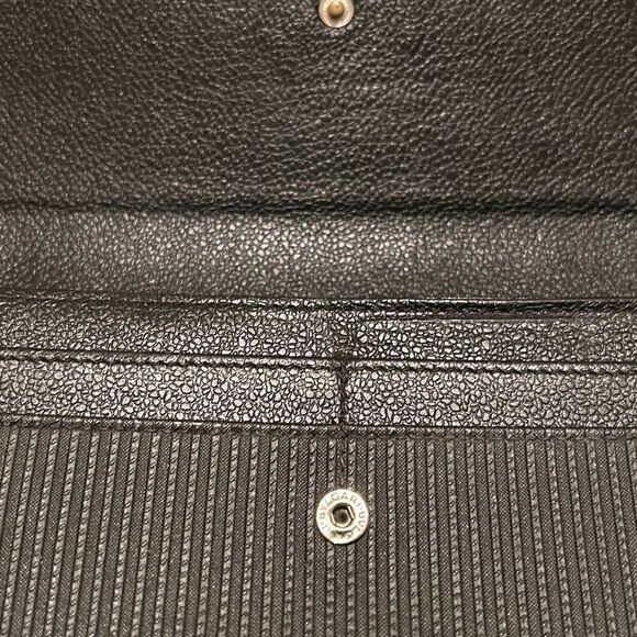 Bvlgari Foldover Long Wallet Black Textured Leather Multicompartment Travel - Picture 11 of 16